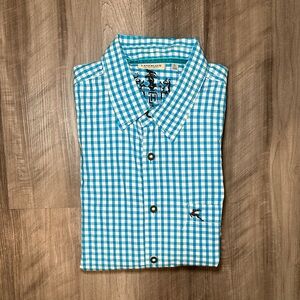 Landhaus Gingham Plaid Long Sleeve Button Down - XL